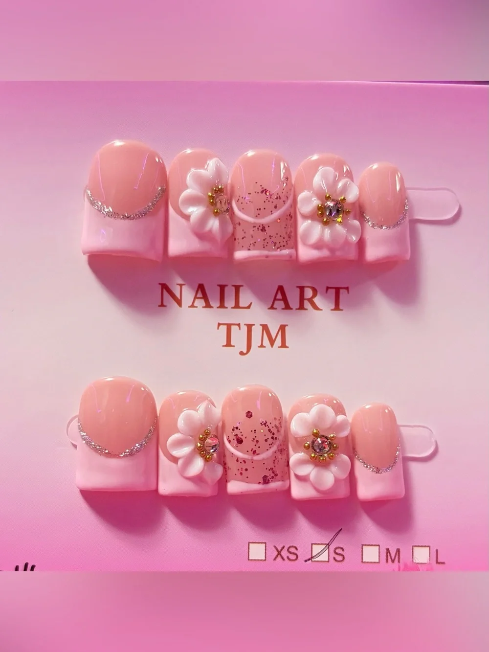 Pink 3D baby duck French set